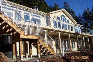 Glass Deck Railing with Aluminum Picket Stair Railing