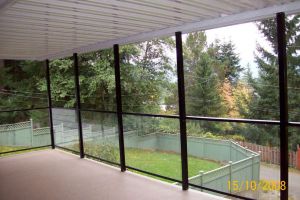 Aluminum Patio Cover with Glass Deck Railing