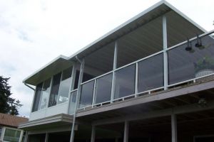 Glass Deck Railing and Aluminum Patio Cover - Castle Decks & Aluminum Products
